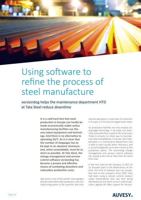 versiondog case study|Using software to refine the process of steel manufacture.